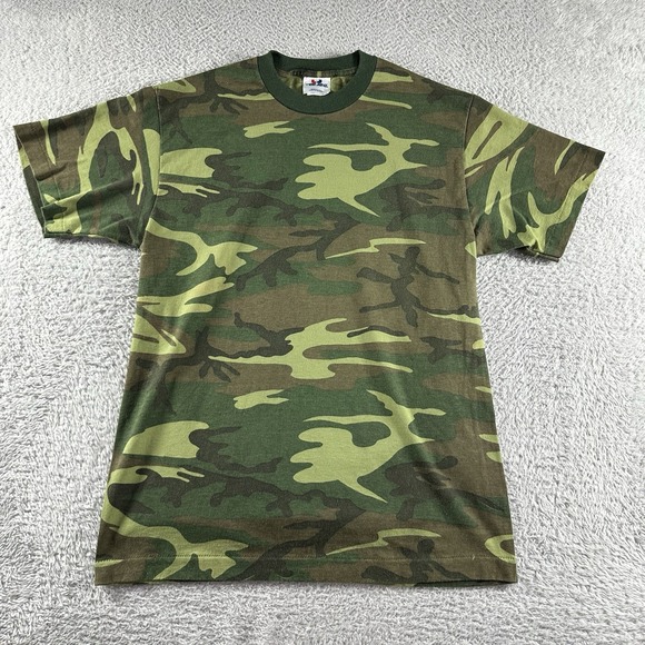 Tee Jays Other - VINTAGE Camo Shirt Mens Large Green Made in USA Single Stitch Hunting Outdoors